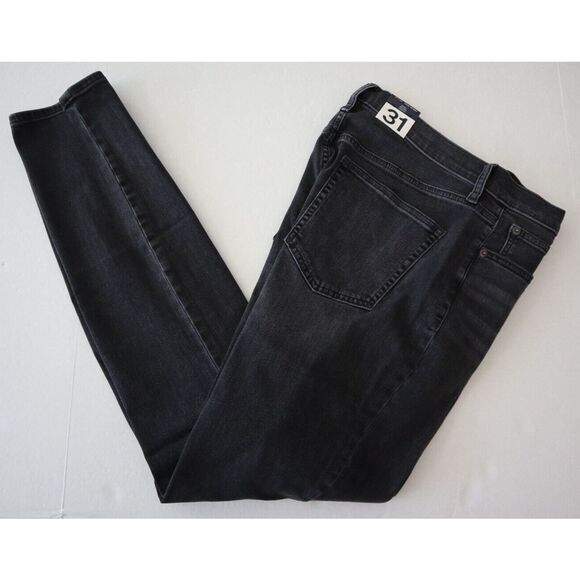 GAP Women's Sz 31/12 L Washed Black Sky High Rise True Skinny Denim Jeans - Picture 10 of 13